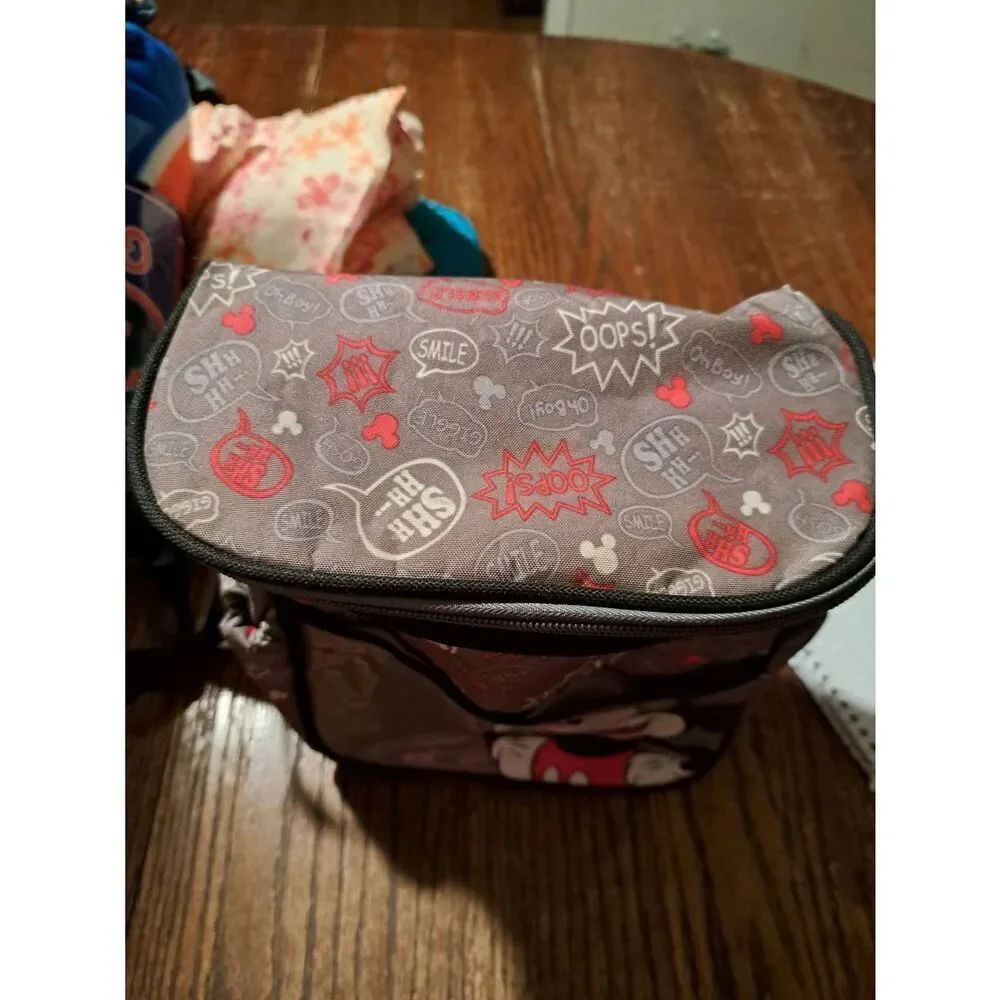 Disney Baby Mickey Mouse Small Diaper Bag 2013 Gray Red White Black Has Spots